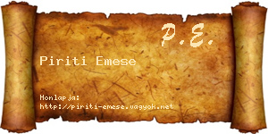 Piriti Emese névjegykártya